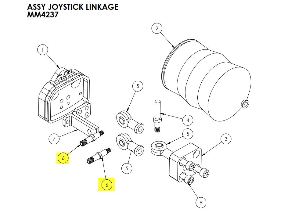 Joystick Linkage Pin Bolt 7500 8500 Serco OEM - Image 2